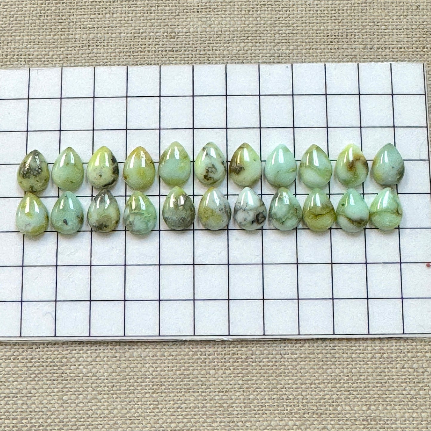 Palomino 6x8mm Pear Calibrated Cabochon Set -- 22 pcs