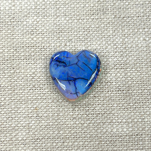 Sterling Opal 16mm Heart Cabochon