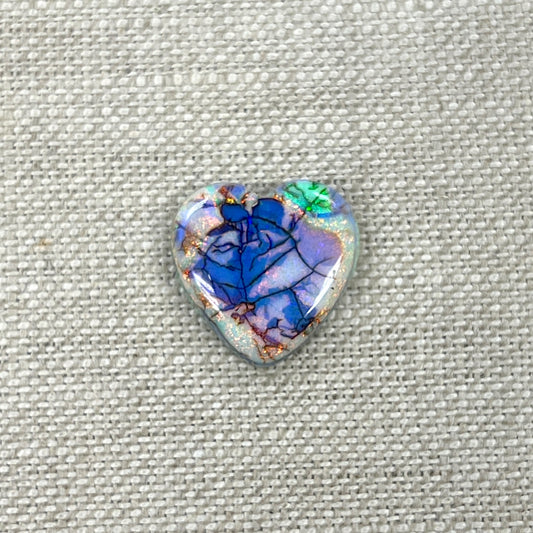 Sterling Opal 16mm Heart Cabochon