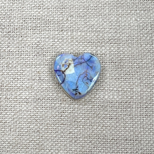 Sterling Opal 16mm Heart Cabochon