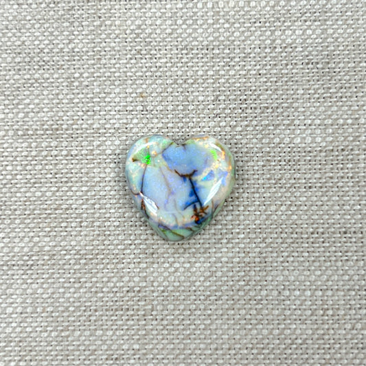 Sterling Opal 16mm Heart Cabochon