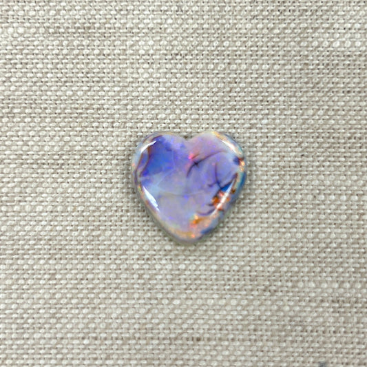 Sterling Opal 16mm Heart Cabochon