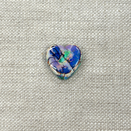 Sterling Opal 16mm Heart Cabochon