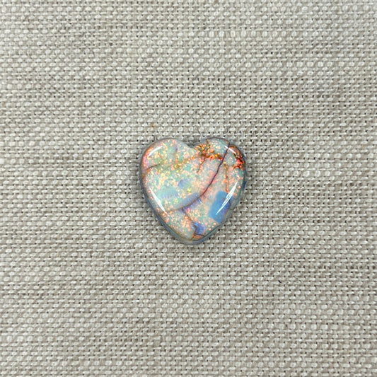 Sterling Opal 16mm Heart Cabochon