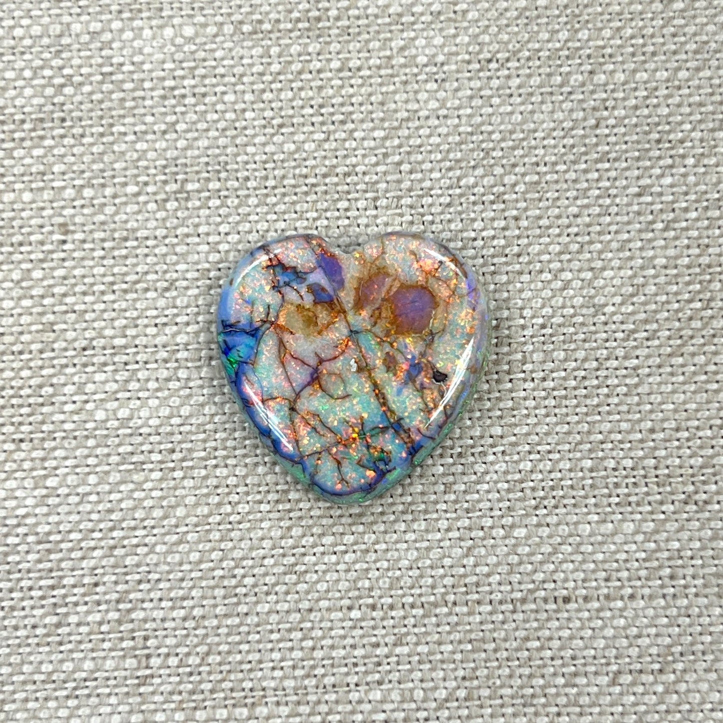 Sterling Opal 20mm Heart Cabochon