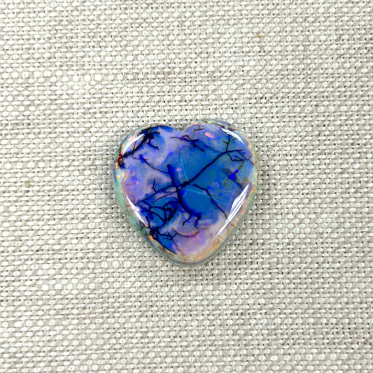 Sterling Opal 20mm Heart Cabochon