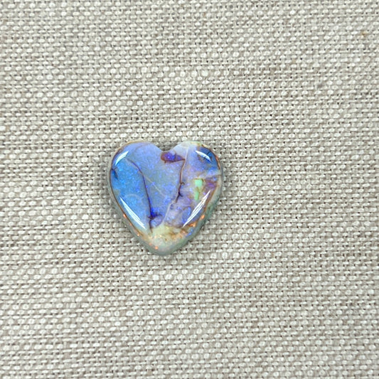 Sterling Opal 16mm Heart Cabochon