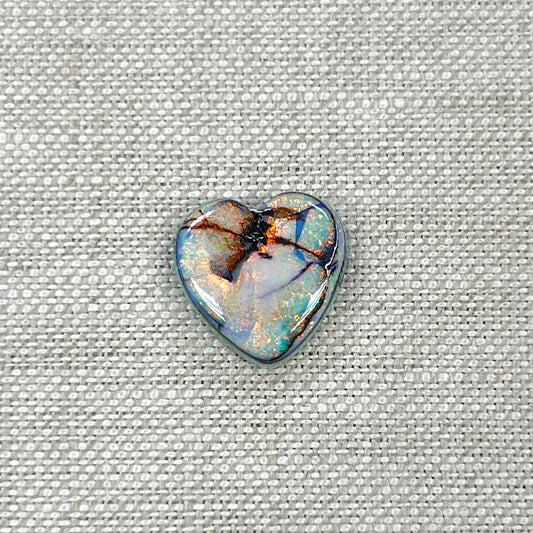 Sterling Opal 16mm Heart Cabochon