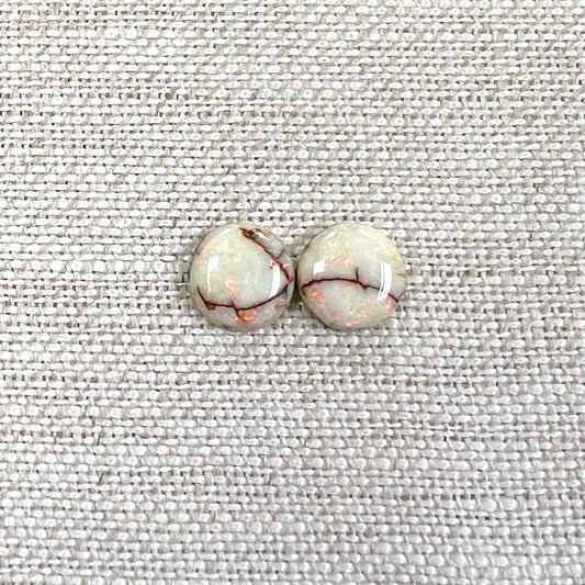 Sterling Opal 8mm Round Cabochon Set