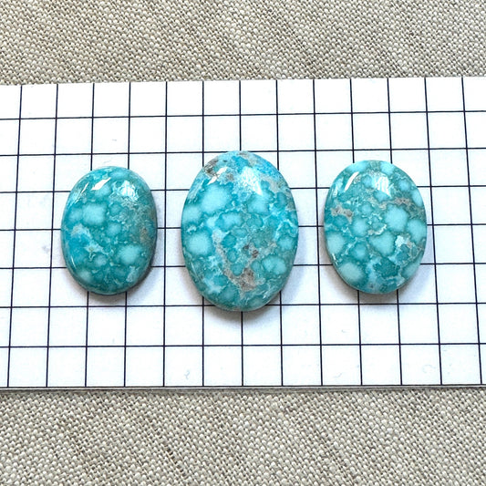 White Water Turquoise Cabochon Set