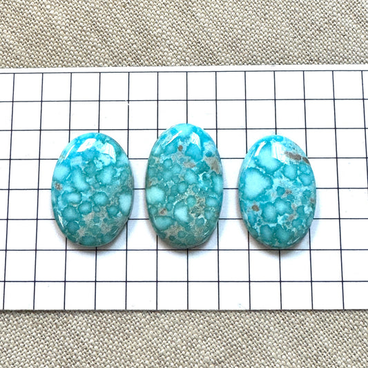 White Water Turquoise Cabochon Set