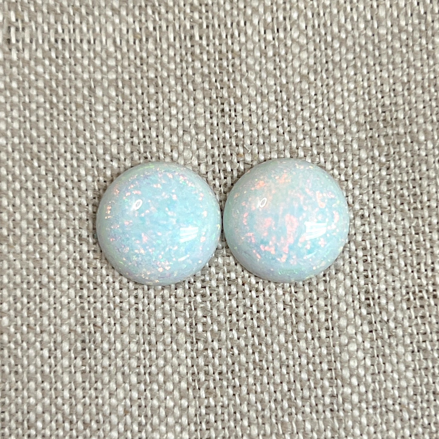 Sterling Opal 12mm Round Cabochon Set
