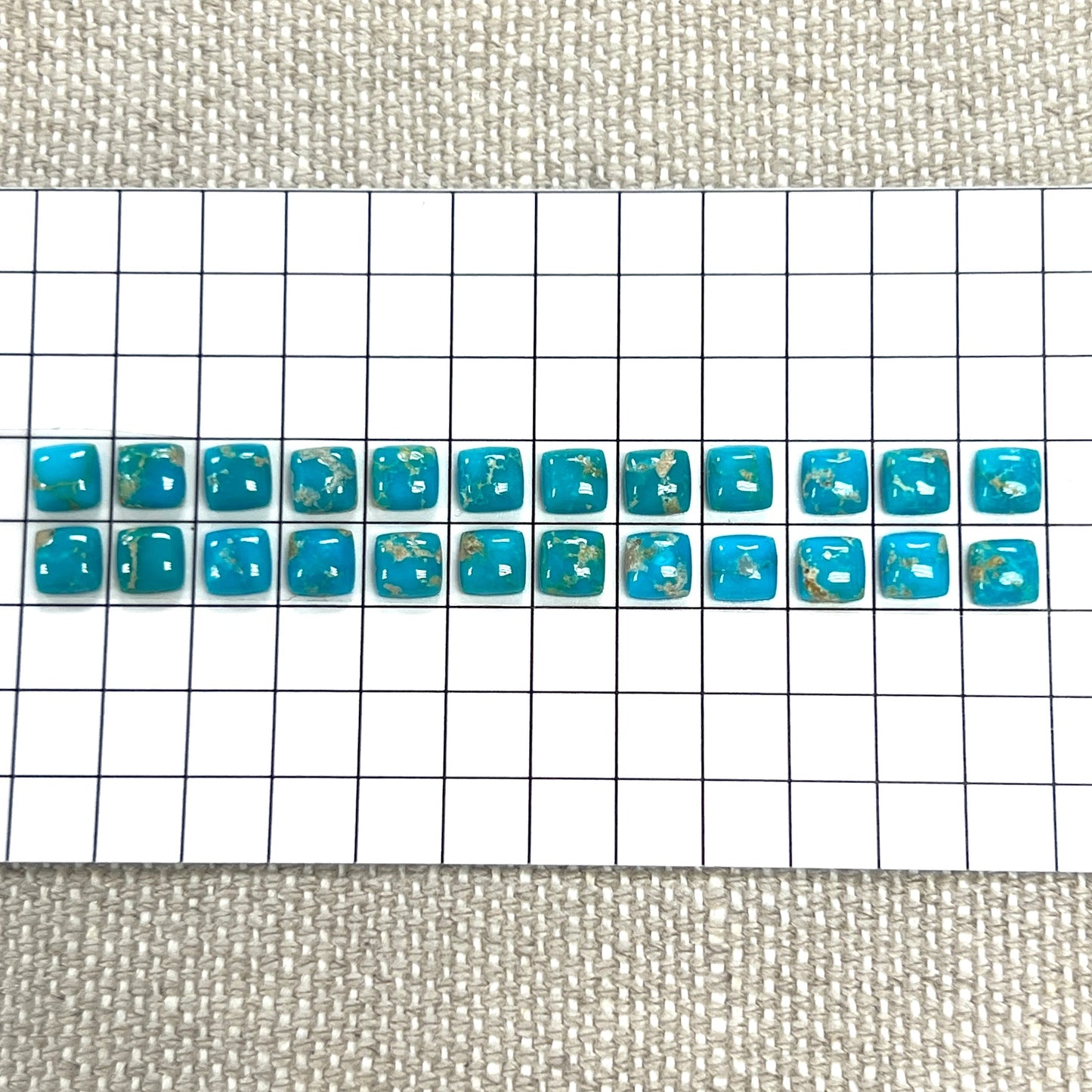 Blue Ridge 5mm Calibrated Square Cabochon 24 Piece Set