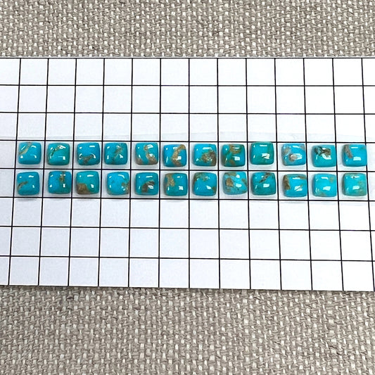 Blue Ridge 5mm Calibrated Square Cabochon 24 Piece Set