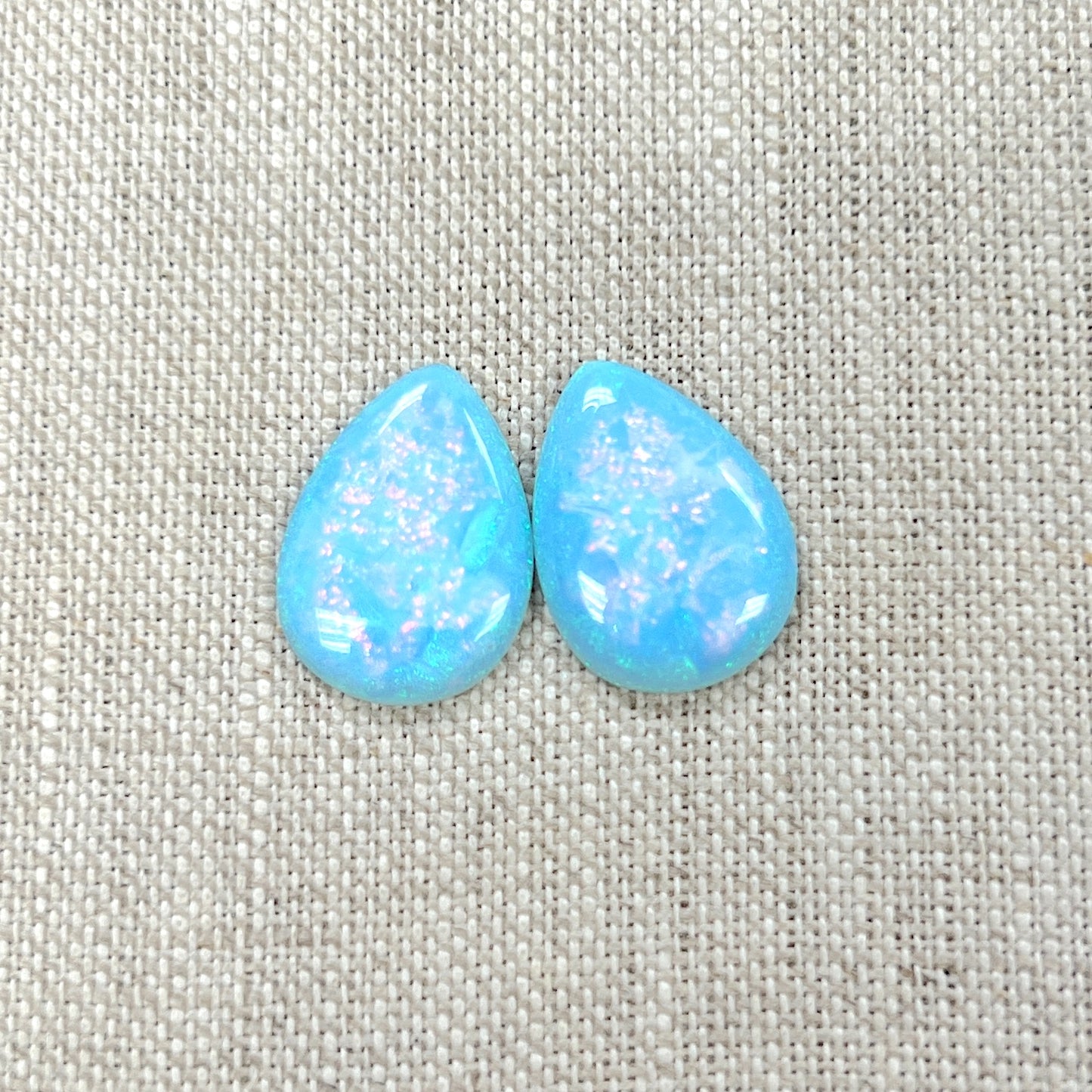 Sterling Opal 13x18mm Pear Cabochon Set