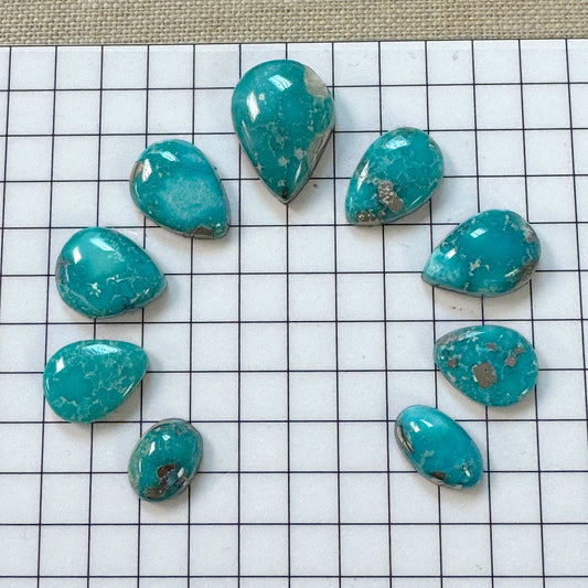 White Water Turquoise Cabochon Set