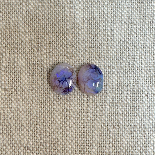 Sterling Opal 8x10mm Oval Cabochon Pair