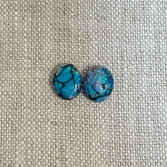 Sterling Opal 8x10mm Oval Cabochon Pair