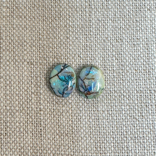 Sterling Opal 8x10mm Oval Cabochon Pair
