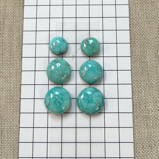 White Water Turquoise Cabochon Set