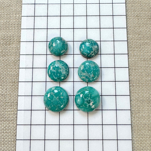 White Water Turquoise Cabochon Set