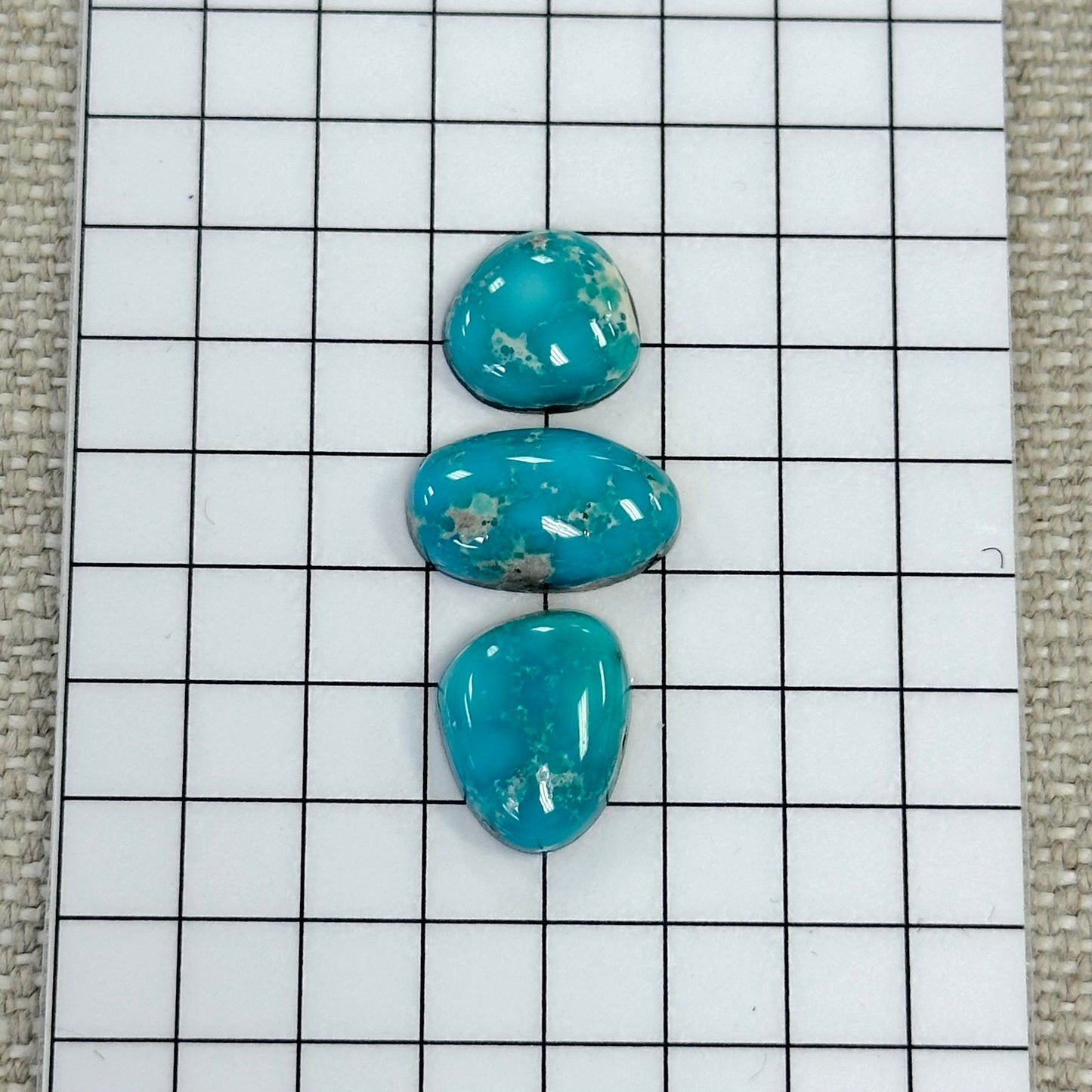 White Water Turquoise Cabochon Set