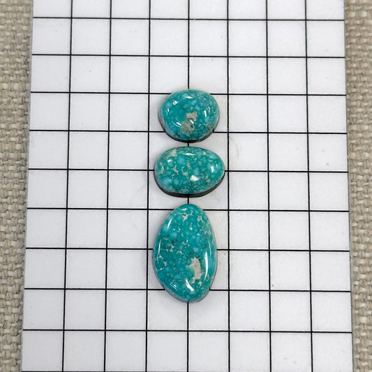 White Water Turquoise Cabochon Set