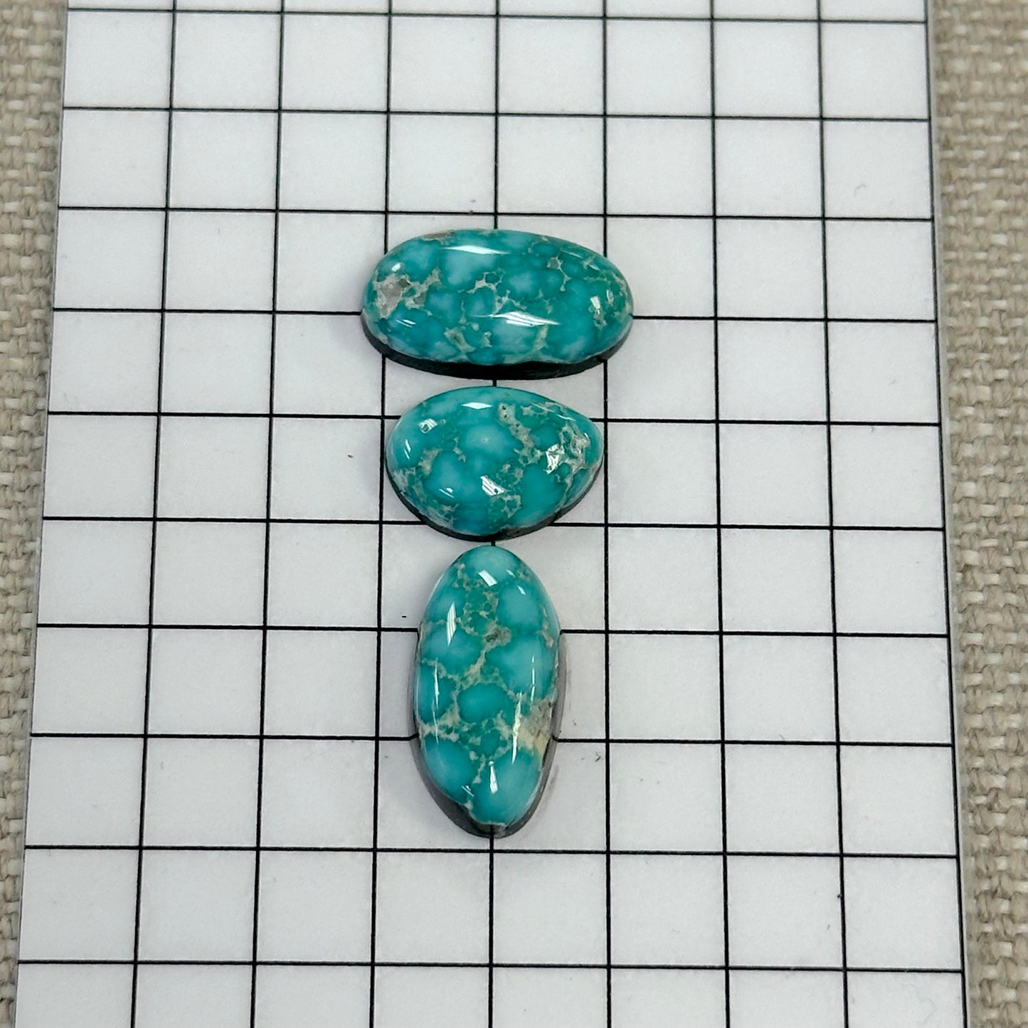 White Water Turquoise Cabochon Set