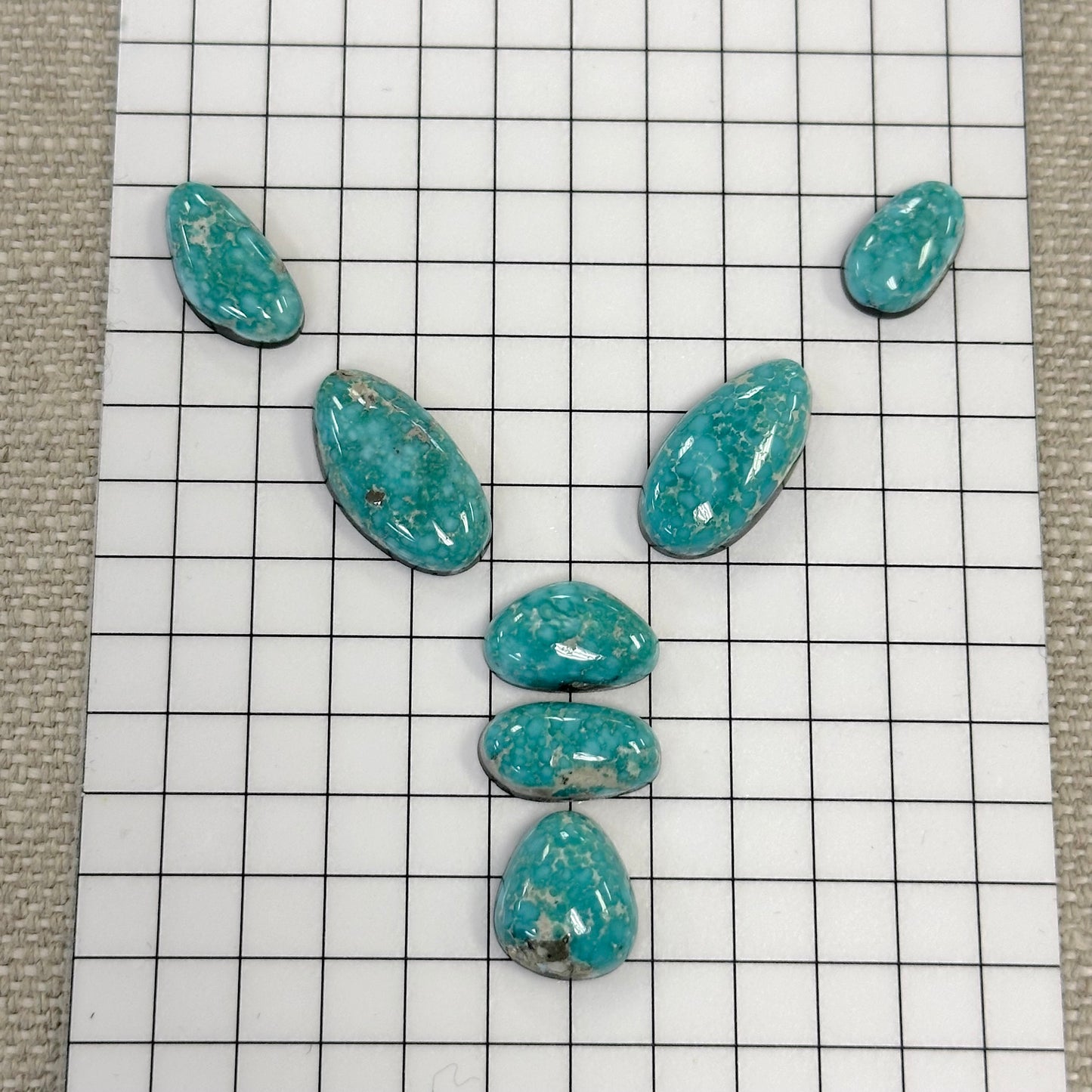 White Water Turquoise Cabochon Set