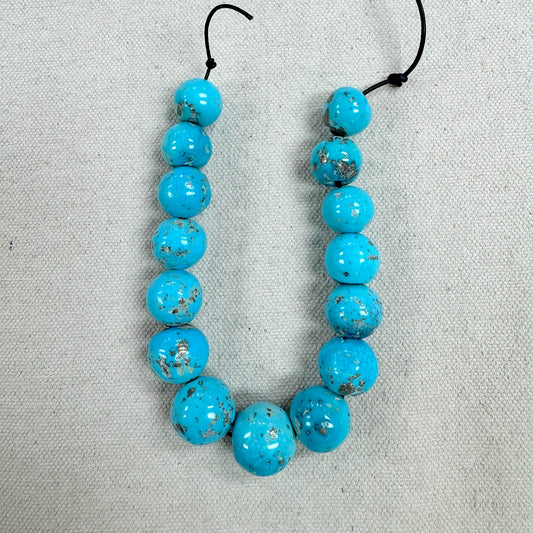 Persian Turquoise 8" Round Bead Strand -- 2mm hole