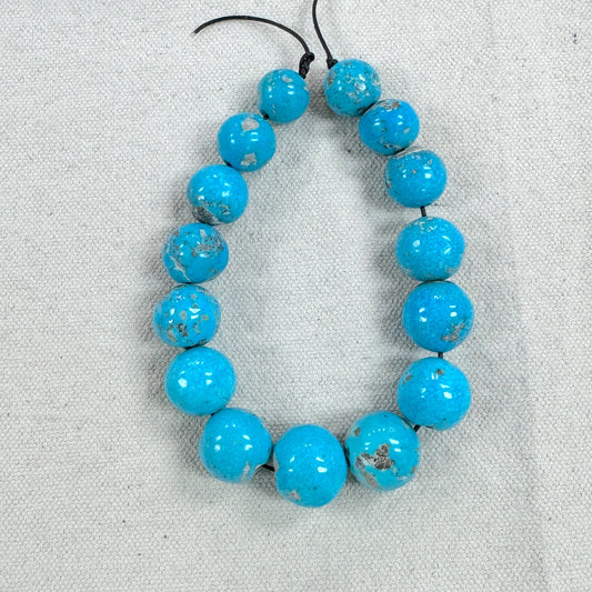 Persian Turquoise 8" Round Bead Strand -- 2mm hole