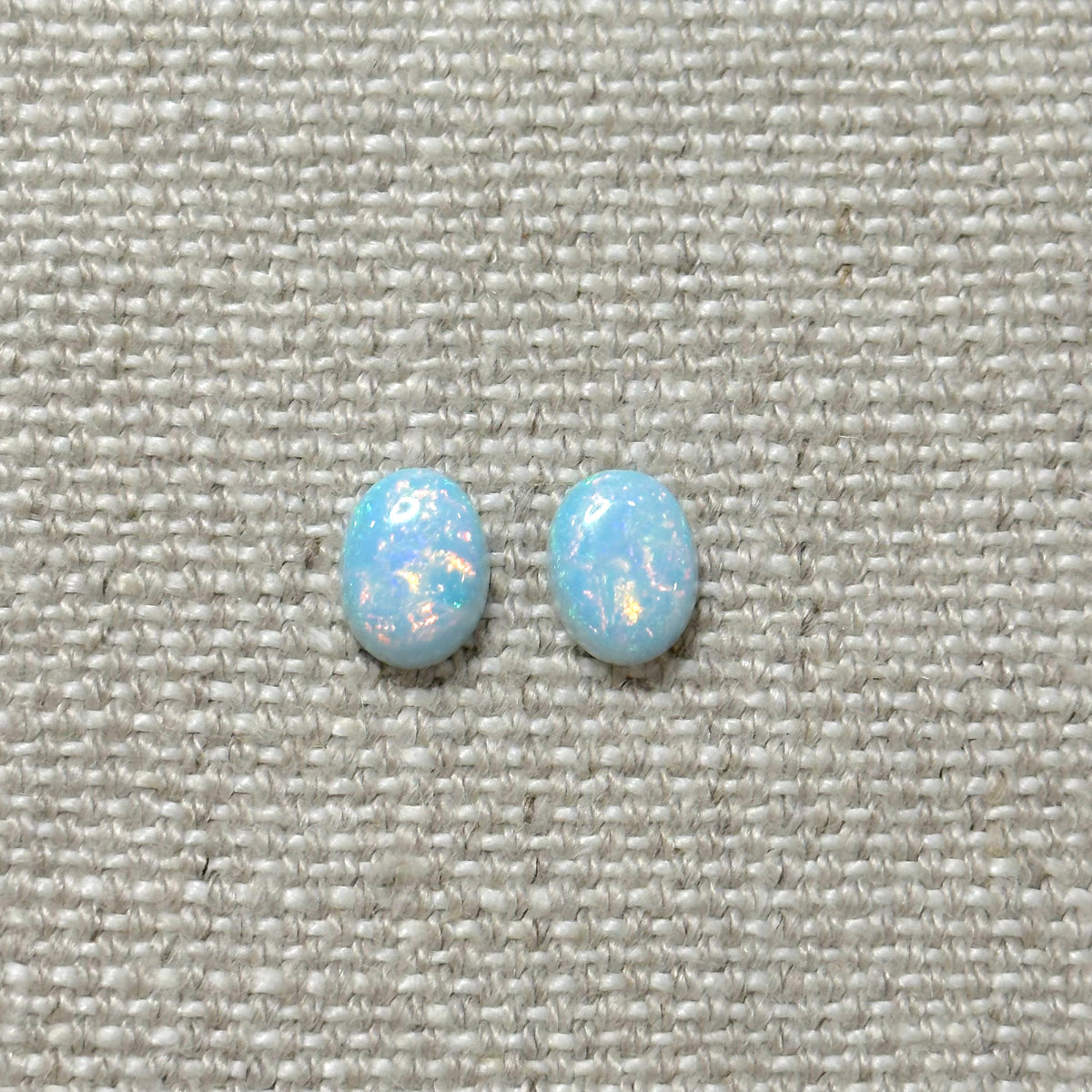 Sterling Opal 6x8mm Oval Cabochon Set