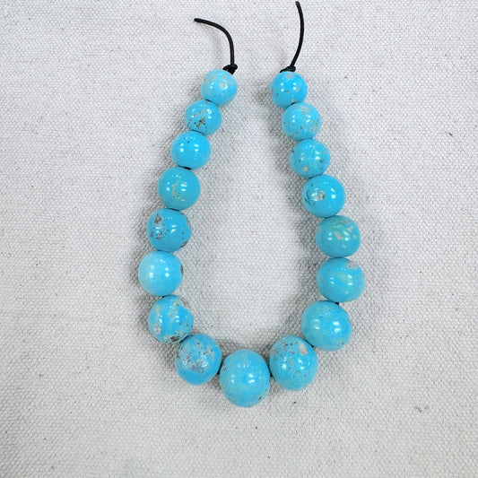 Persian Turquoise 8" Round Bead Strand -- 2mm hole