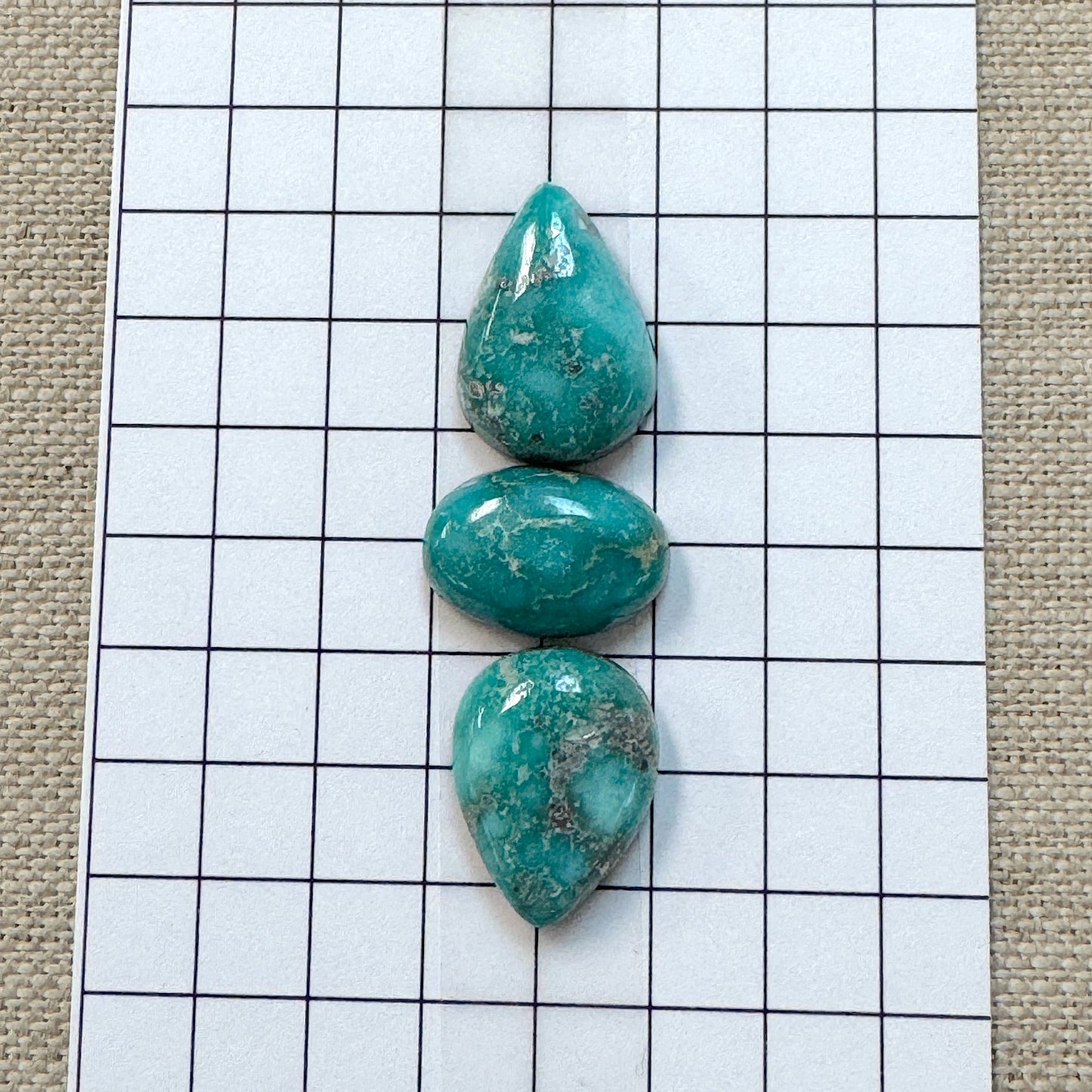 White Water Turquoise Cabochon Set