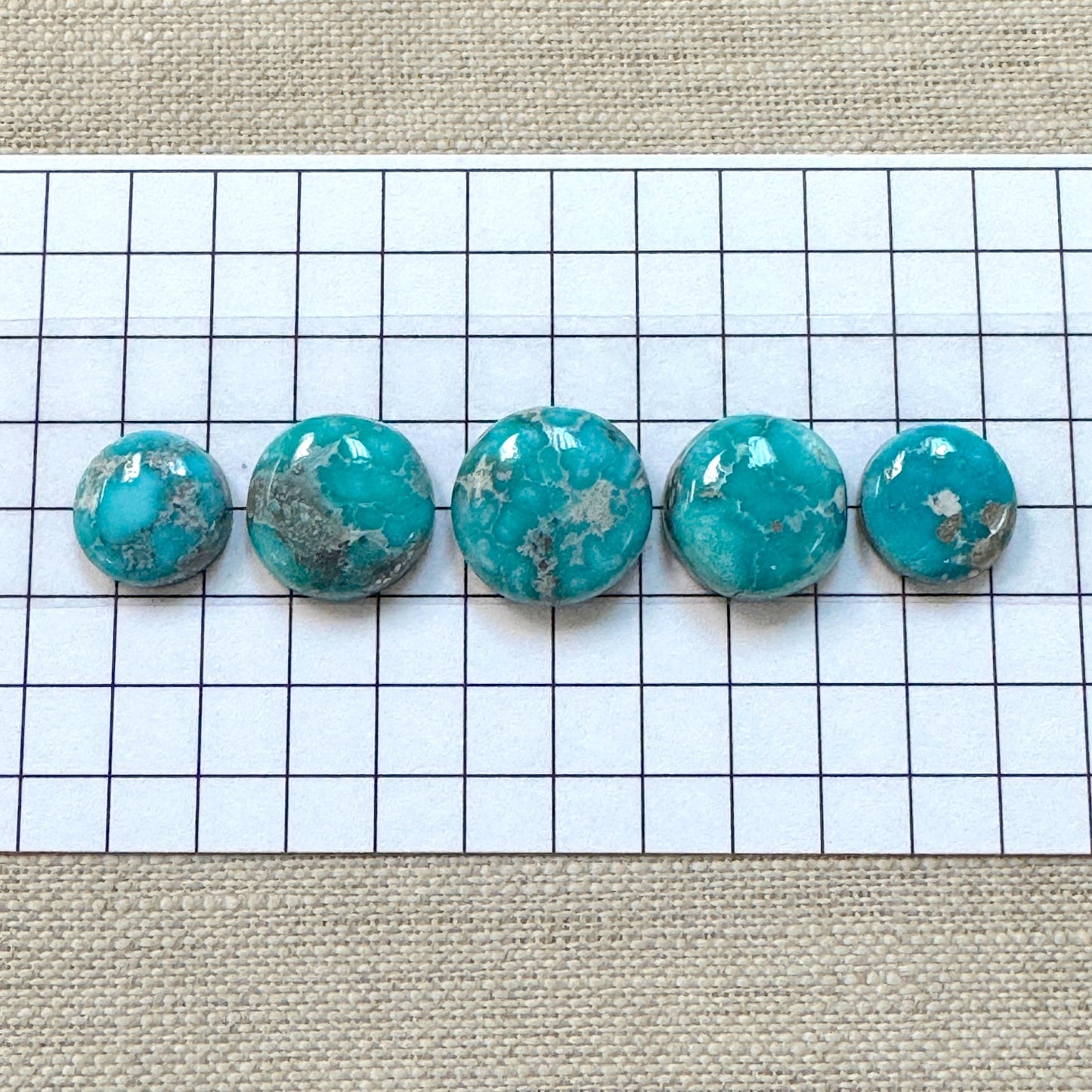 White Water Turquoise Cabochon Set