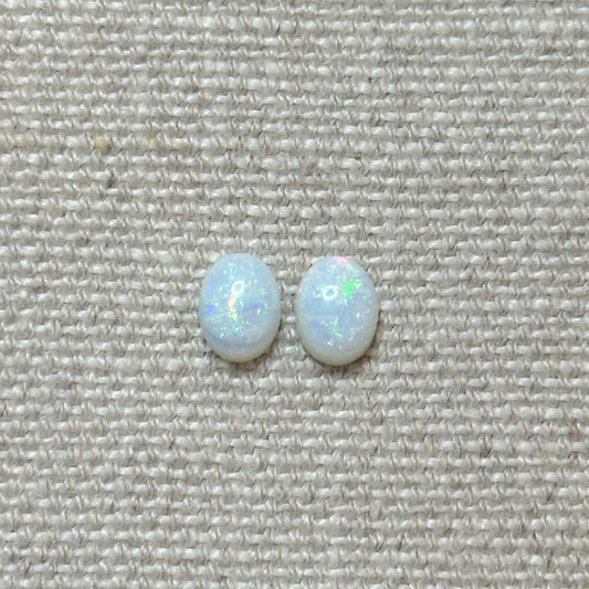 Sterling Opal 6x8mm Oval Cabochon Set