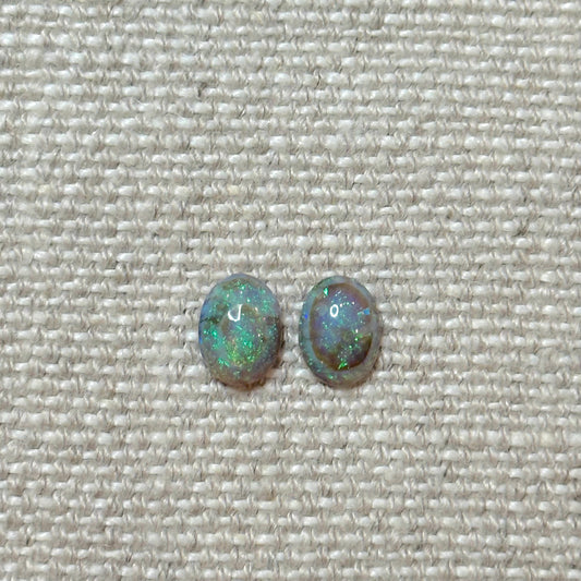 Sterling Opal 6x8mm Oval Cabochon Set