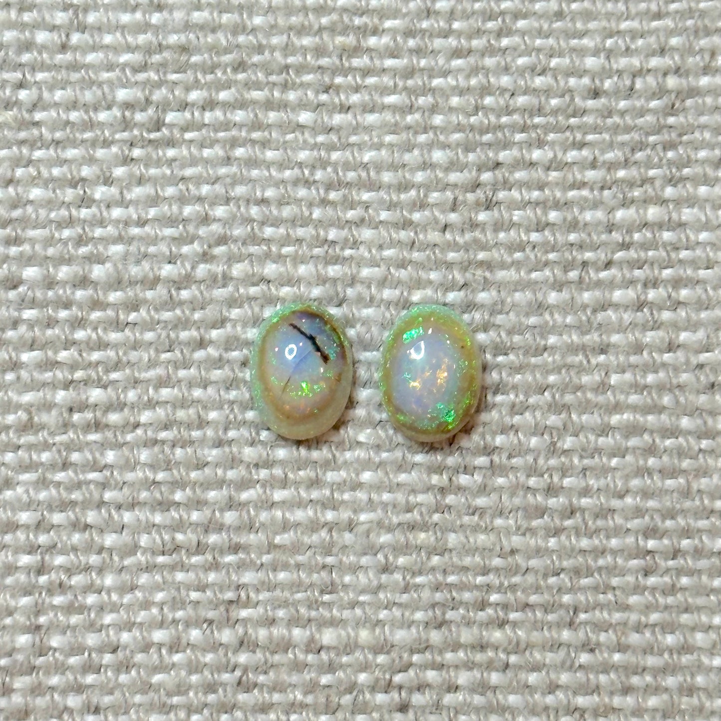 Sterling Opal 6x8mm Oval Cabochon Set