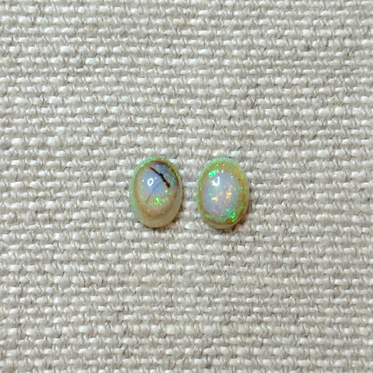Sterling Opal 6x8mm Oval Cabochon Set