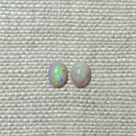 Sterling Opal 6x8mm Oval Cabochon Set