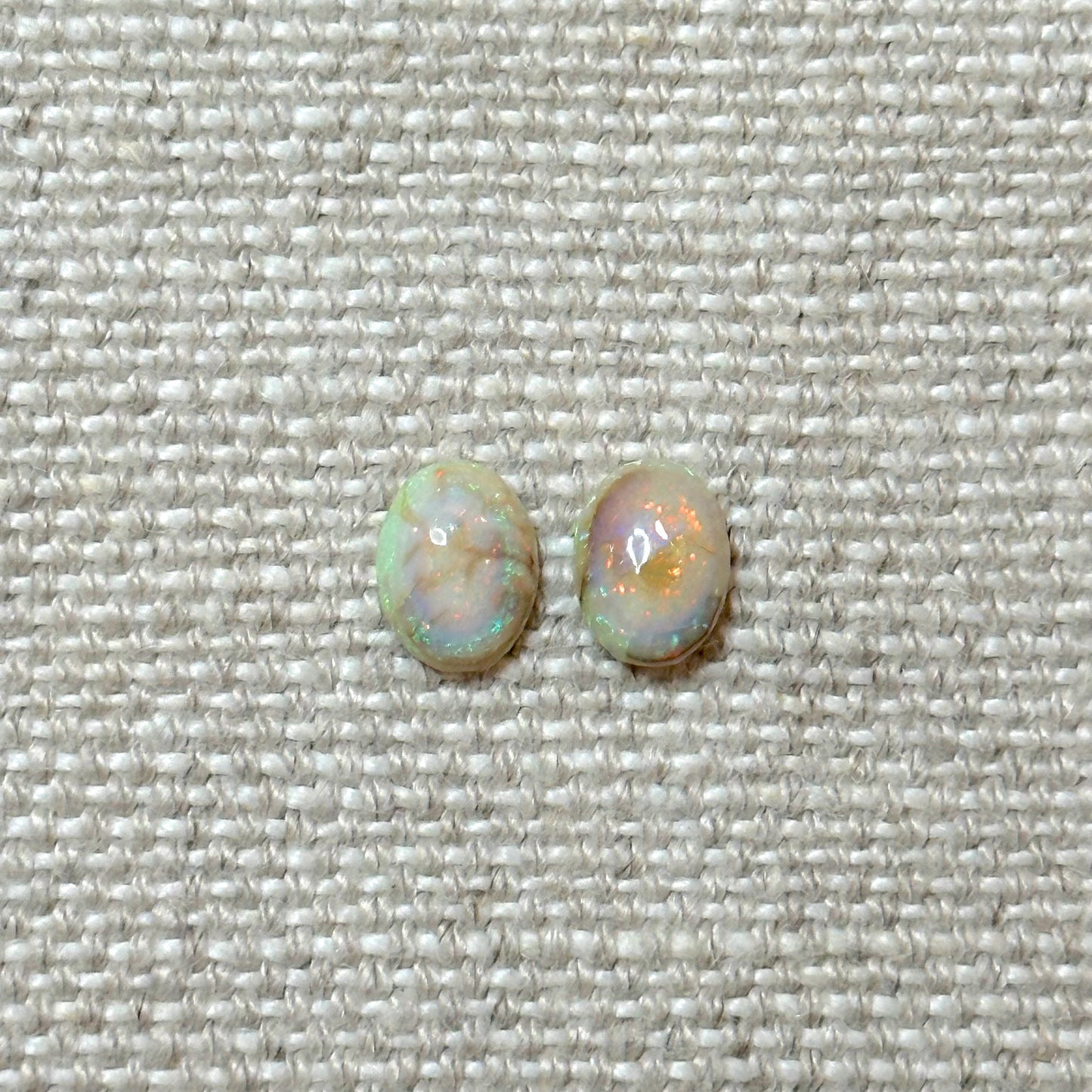 Sterling Opal 6x8mm Oval Cabochon Set