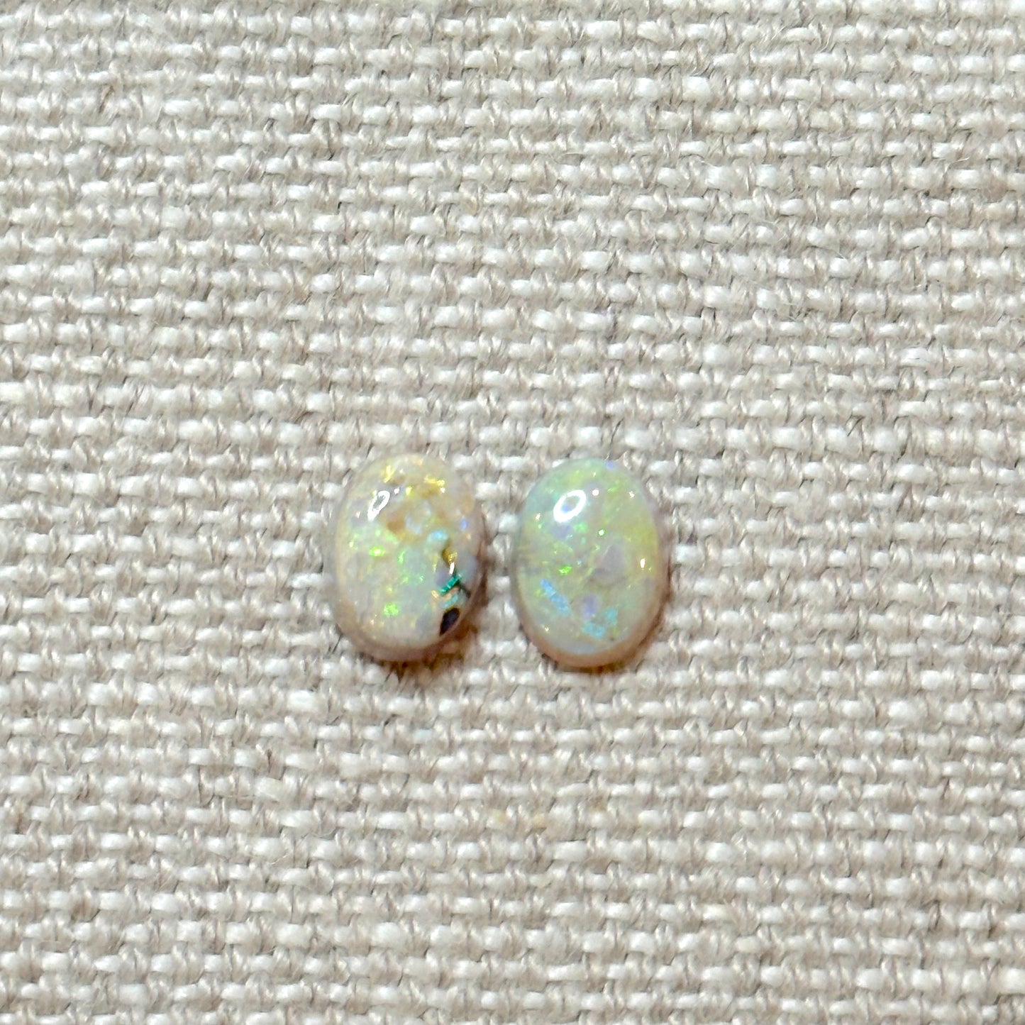 Sterling Opal 6x8mm Oval Cabochon Set