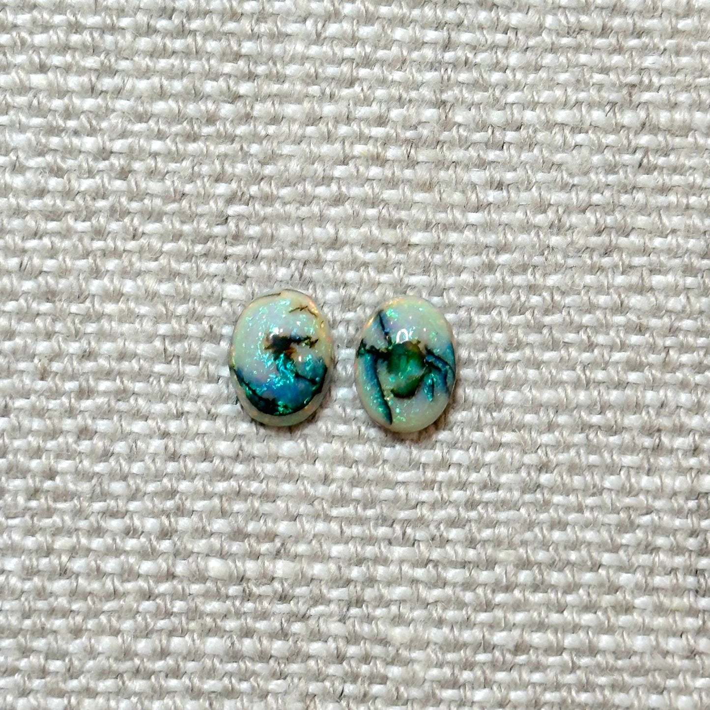 Sterling Opal 6x8mm Oval Cabochon Set
