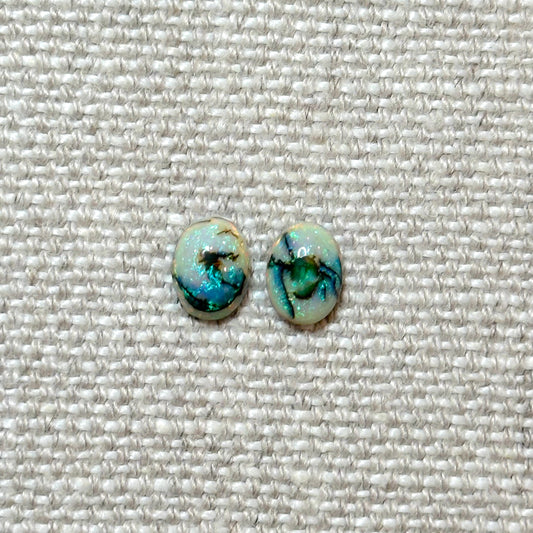 Sterling Opal 6x8mm Oval Cabochon Set