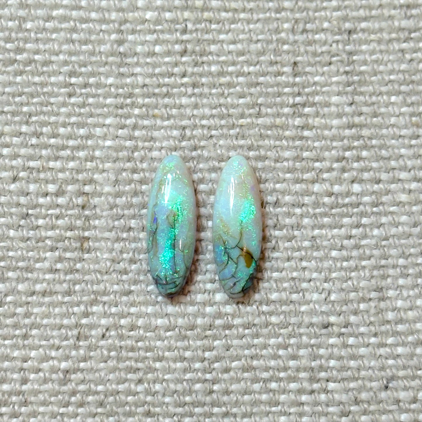 Sterling Opal 5x15mm Oval Cabochon Set