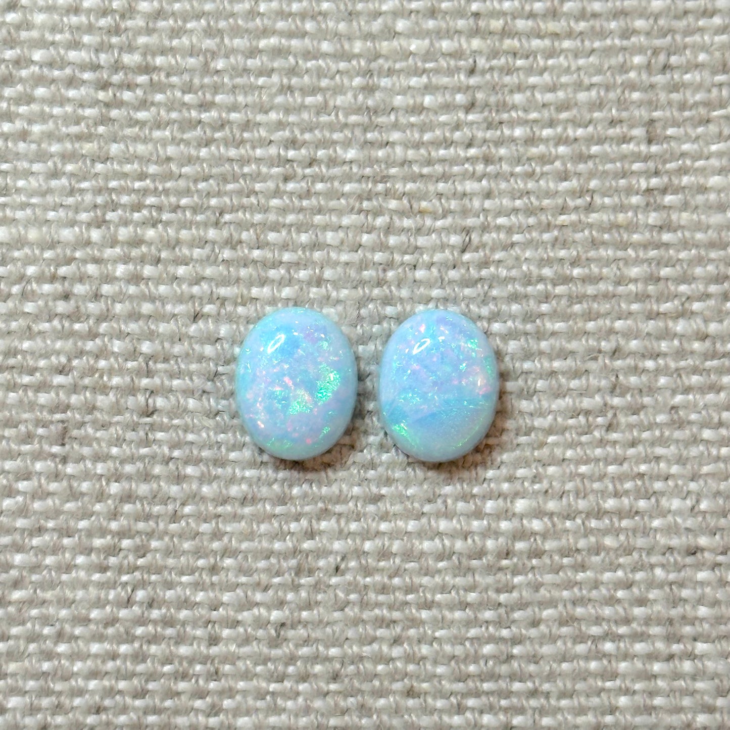Sterling Opal 8x10mm Oval Cabochon Pair