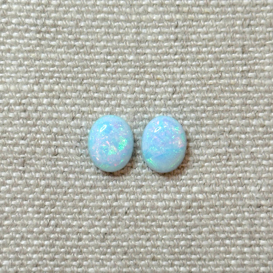 Sterling Opal 8x10mm Oval Cabochon Pair