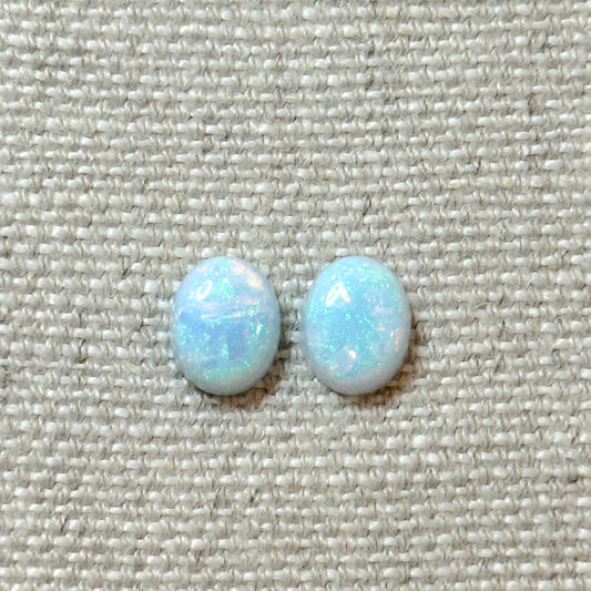 Sterling Opal 8x10mm Oval Cabochon Pair