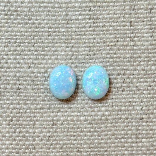Sterling Opal 8x10mm Oval Cabochon Pair