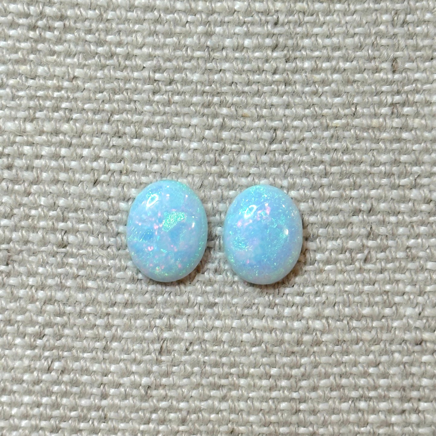 Sterling Opal 8x10mm Oval Cabochon Pair